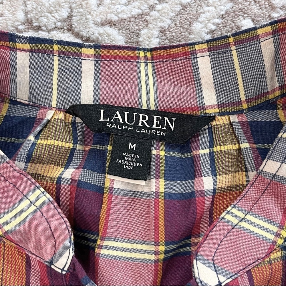 Lauren Ralph Lauren Tie Neck Plaid Blouse - Picture 10 of 16